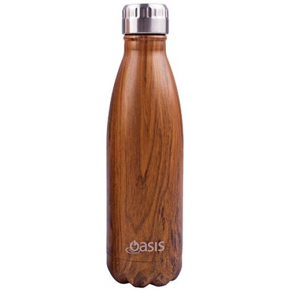 BOTTLE 750ML STAINLESS STEEL TEAK - OASIS