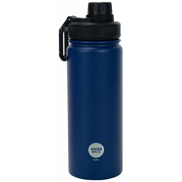 WATER BOTTLE STAINLESS STEEL 550ML NAVY - WATERMATE