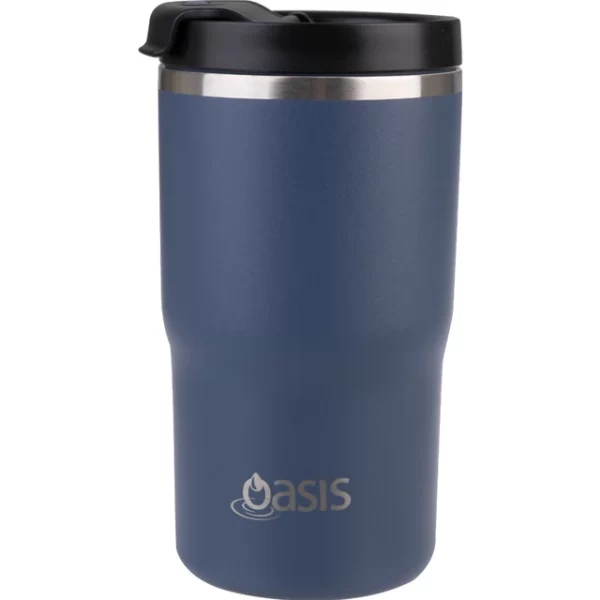 TRAVEL MUG CERAMIC LINED S/S DOUBLE WALL 480ML INDIGO - OASIS