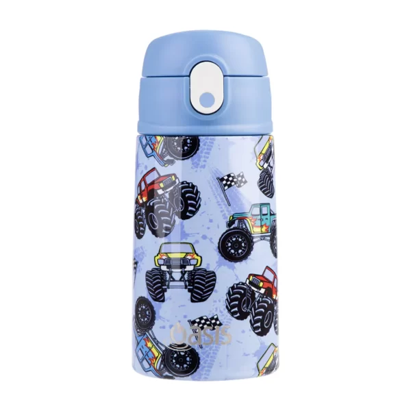 WATER BOTTLE WITH SIPPER 400ML MONSTER TRUCKS - OASIS